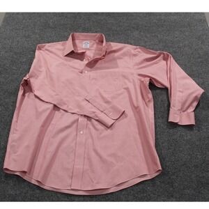 Brooks Brothers Classic Non‎ Iron Supima Cotton Red Stripe Dress Shirt 17.5 35